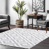 Kitchen Runner Rug, Black Washable Distressed Trellis Non-Slip Low Pile Farmhouse Carpet for Entryway Hallway Front Door - 2 of 4