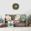 Winter Christmas Tree Throw Pillow Covers 18 x 18 Inch Pine Needles Pinecone Xmas Tree Snowflake - 2 of 4