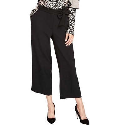 Rachel Roy Womens Sash-Tie Cropped Wide Leg Relaxed Casual Pants