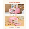 VEVOR 2-in-1 Kids Sofa, Foldable Toddler Soft Couch with Armrests, Made of 28D Sponge & Short Pile, Convertible Toddler Chair to Lounger, M, Pink - 3 of 4