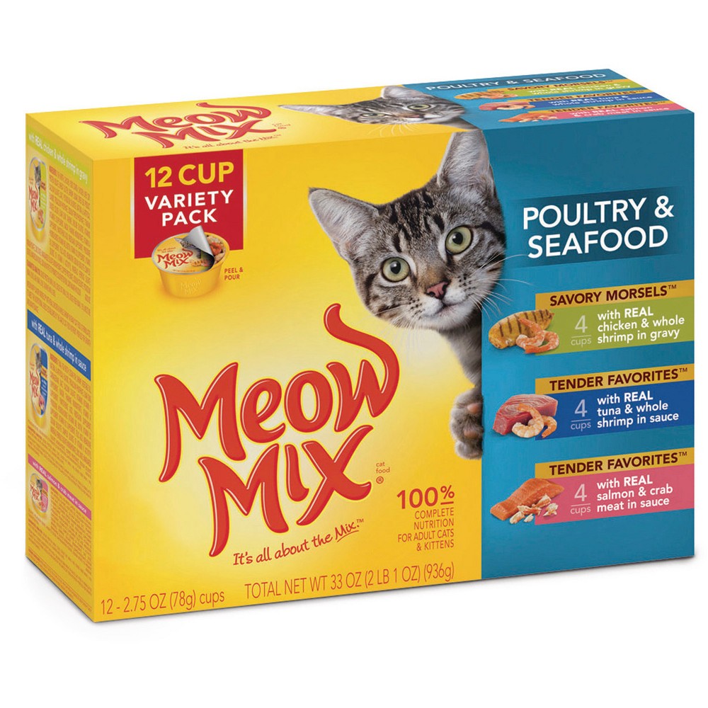 GTIN 829274006231 product image for Meow Mix Poultry and Seafood Wet Cat Food Variety Pack, 2.75-Ounce Cups (Pack of | upcitemdb.com