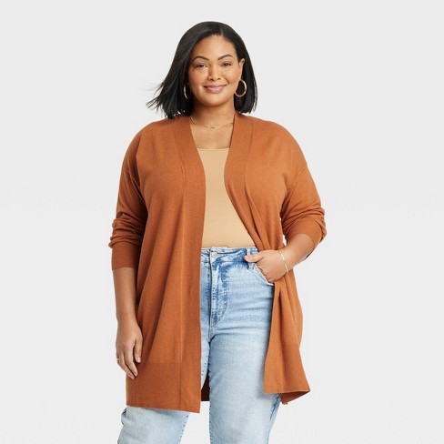 Women's Light Weight Cardigan - Ava & Viv™ Bronze Xxl : Target