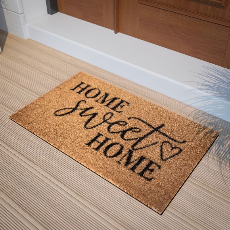 Flash Furniture Harbold 18" x 30" Indoor/Outdoor Coir Doormat with Home Sweet Home Message and Non-Slip Backing, 3 of 11