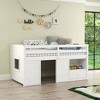Costway Twin Size Low Loft Bed with Storage Drawer Activity Center Solid Wood Bed Frame - 4 of 4