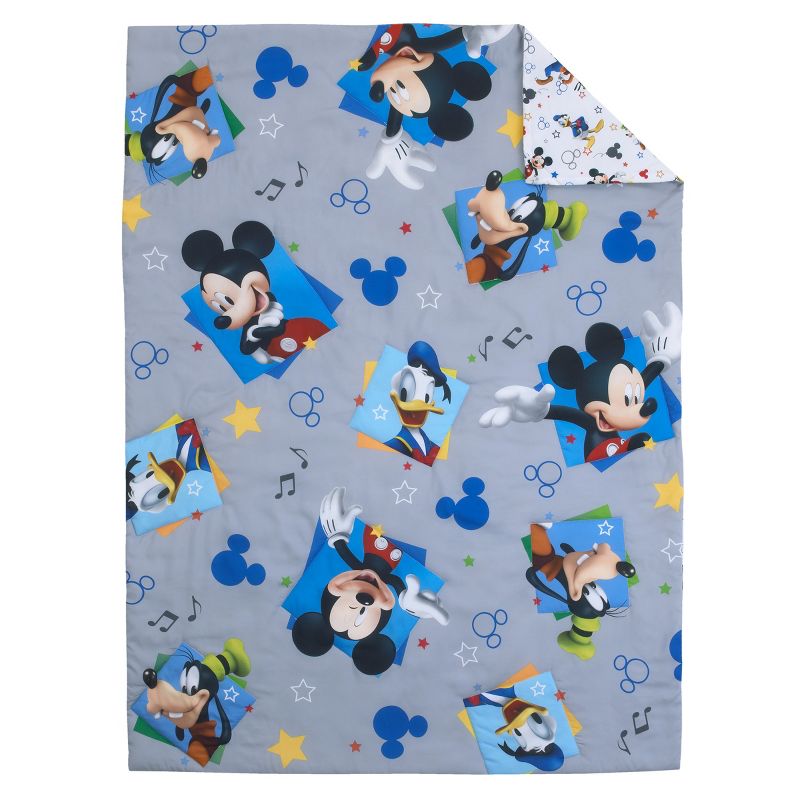 Disney Mickey Mouse Blue, Gray, Red, and White, Donald Duck, and Goofy Having Fun 4 Piece Toddler Bed Set, 2 of 7