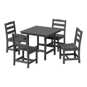 WestinTrends Ashore 5-Piece HDPE Outdoor Square Patio Dining Table Set with Armless Side Chairs - 1 of 4