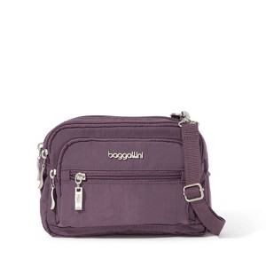 Baggallini Triple Zip Crossbody Bag - Misty Purple