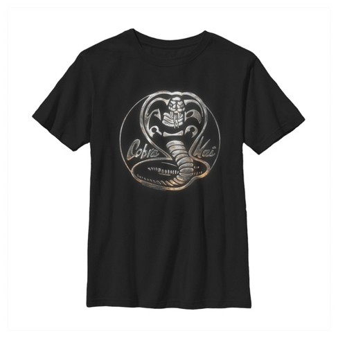 Boy's Cobra Kai Metal Snake Logo T-shirt - Black - X Small : Target