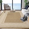 Modern Neutral Bordered Area Rugs, Soft Washable Solid Geometric Runner Rugs Living Room Bedroom Dining Nursery Apartment Dorm Office Farmhouse Decor - 3 of 4