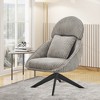Corduroy Swivel Upholstered High Back Accent Chair with Pillow, Thick Cushion and Ergonomic Design for Living Room - 2 of 4