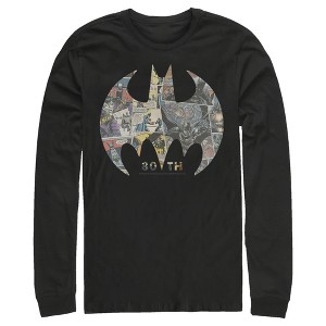Men's Batman Shield Logo Comic 80th Anniversary Long Sleeve Shirt - 1 of 3