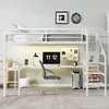 TIRAMISUBEST Queen Size Loft Bed with L-Shaped Desk & Wardrobe - USB Ports, LED Lights, Adjustable Shelves for Kids/Teens/Adults, White Metal Frame - 4 of 4