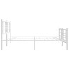 vidaXL Elegant King Metal Bed Frame with Headboard and Footboard in White - Steel Double Bed Base for Bedroom, Easy Assembly, Storage Space - 4 of 4
