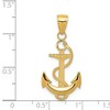 Black Bow Jewelry 14k Yellow Gold Anchor with Textured Rope Pendant, 15 x 33mm - 4 of 4