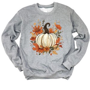 Simply Sage Market Women's Graphic Sweatshirt Fall Pumpkin Floral - 1 of 2