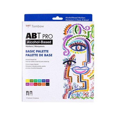 12ct ABT PRO Dual-Tip Alcohol Based Art Markers Basic Palette - Tombow