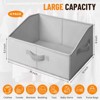 Aoibox Large Closet Shelf Organizer Bins with Handles Trapezoid Fabric Storage Baskets for Clothes Grey 4 Pack - 2 of 4