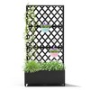 TOAOTBNBO Metal Raised Garden Bed with Diamond Lattice Trellis, Outdoor Planter Box with Wheels, Galvanized Garden Box for Patio - 2 of 4