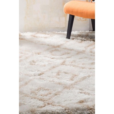 Ivory and Beige 8' x 10' Hand-Tufted Shag Area Rug