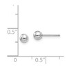 Black Bow Jewelry 14k White Gold 4mm Polished Ball Silicone Push Back Stud Earrings - 4 of 4