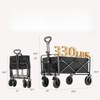 VisioGear Outdoor Serving Carts, Foldable Cart with All-Terrain Wheels, Collaspible Cart with Handle and Side Pockets, Black, 20"*39 3"*34.6"* - 2 of 4
