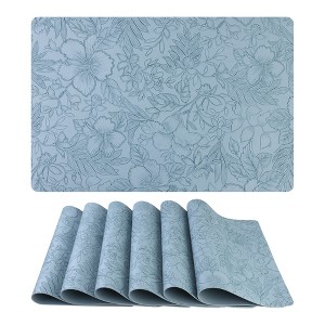 REGALWOVEN Faux Leather Non-Slip Heat-Resistant Washable Placemats 18 x 12 Inch 6 Pcs - 1 of 4