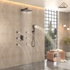 CASAINC 6-Spray Thermostatic Dual Shower Heads 12 Inches Wall Mount Fixed and Handheld Shower Head 6-Jets 2.5 GPM - 2 of 4