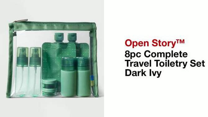8pc Complete Travel Toiletry Set Dark Ivy - Open Story&#8482;, 2 of 8, play video