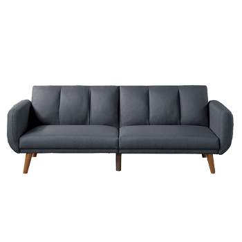 Adjustable Upholstered Sofa with Track Armrests and Angled Legs - Benzara