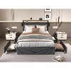 APRILSOUL Black and Gray Full Bed Frame Storage Headboard with Charging Station, Solid and Stable, No Box Spring Needed - 2 of 4