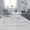 Stylish Chenille Line Pattern Rug, Foldable & Washable, Non-Slip, Kid & Pet Friendly, Durable Edges for Modern Living - 3 of 4