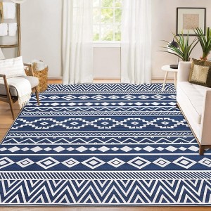 Soft Washable Area Rug, Non-Slip Boho Modern Carpet, Pet Friendly Floor Rug for Living Room Bedroom - 1 of 4