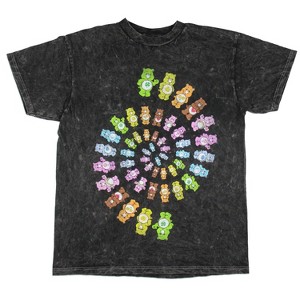 Care Bears Men's Characters Tie Dye Spiral Print Adult Short Sleeve T-Shirt - 1 of 4