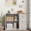 Buffet Cabinet with Storage, 43" Modern Sideboard Kitchen Cabinet with Guardrail Design & Adjustable Shelves & 3 Drawers - 3 of 4