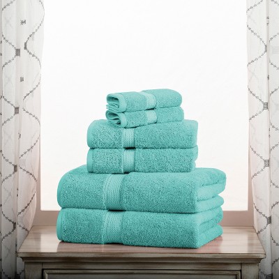 Turquoise Egyptian Cotton 6-Piece Towel Set
