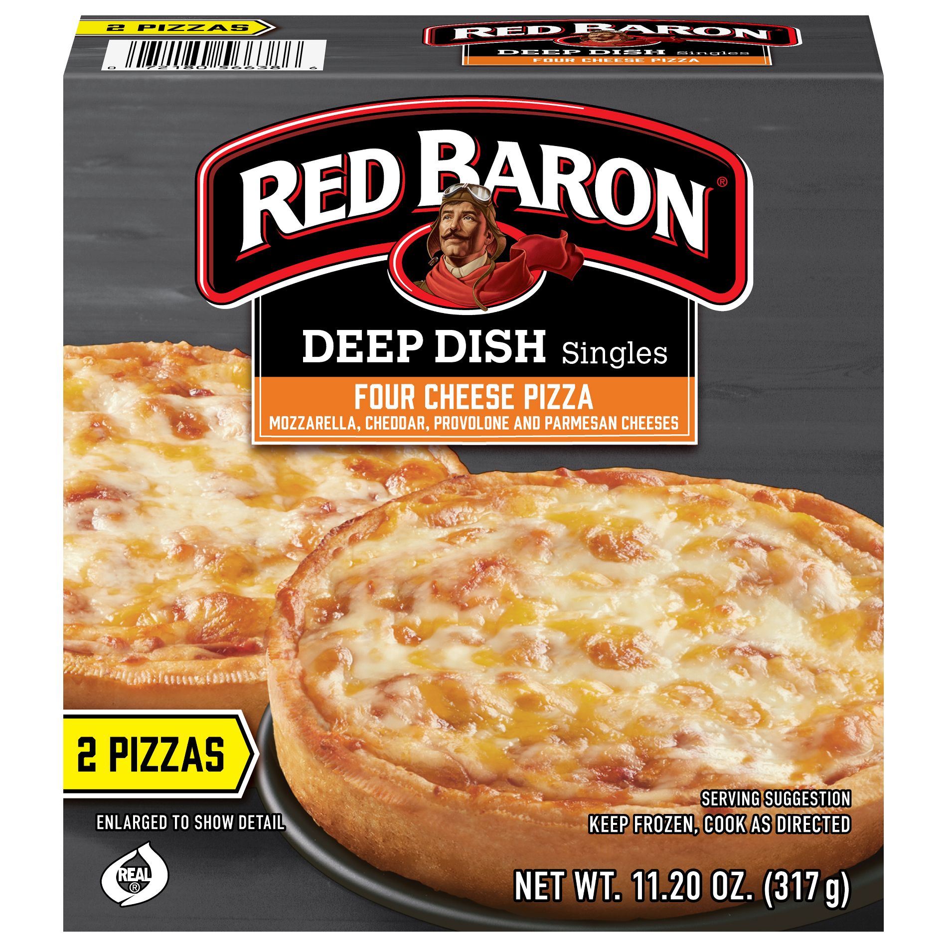 Red Baron Frozen Pizza Deep Dish Singles Four Cheese - 11.2oz