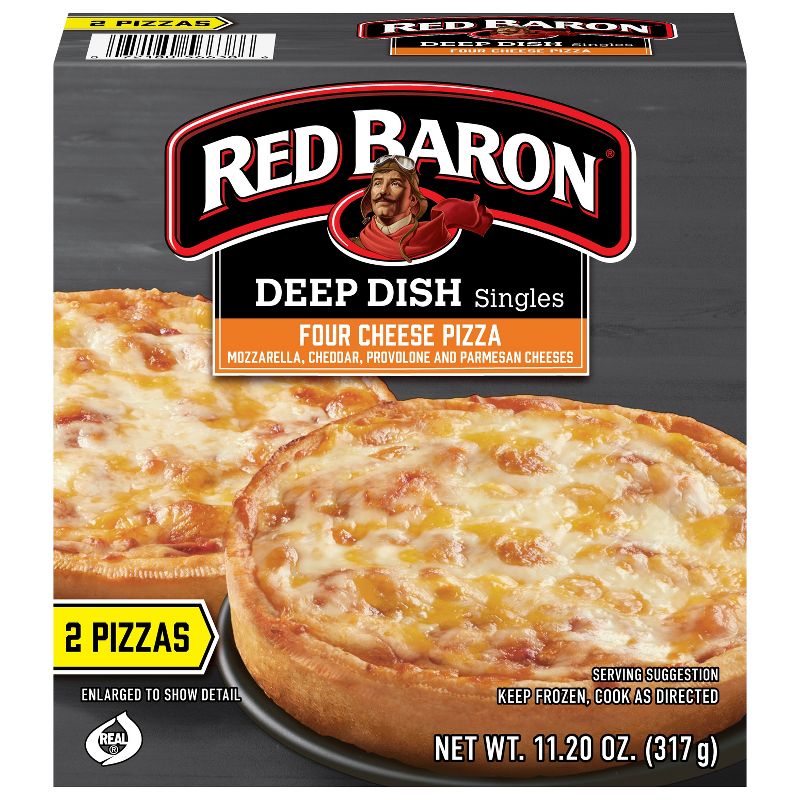 Red Baron Deep Dish Singles Four Cheese Frozen Pizza - 11.2oz, 1 of 12