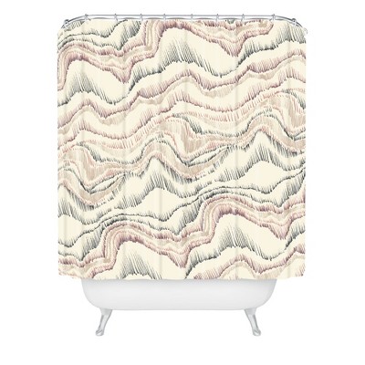 Marble Sketch Shower Curtain Buff Beige - Deny Designs