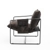 2-Piece Metal Frame Accent Chair with Arm Pocket, Skin-friendly Braid Indoor Furniture for Living Room and Bedroom - The Pop Home - 3 of 4