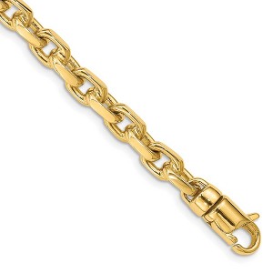 Black Bow Jewelry 5.6mm 14k Yellow Gold Polished Fancy Cable Chain Bracelet - 1 of 4