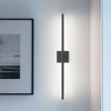 DORESshop 28 in.  1-Light Set of 2 Black LED Wall Sconces, Wireless Dimmable Vanity Light, 360?? Light for Bedroom Bathroom - 4 of 4