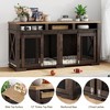 71" Double Dog Crate with 3 Storage Drawers & Sliding Barn Door, 2-in-1 Dog Kennel Furniture As TV Stand with Removable Divider for 2 Large Dogs - 3 of 4