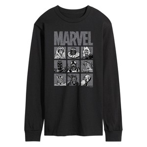 Men's - Marvel - Villain Grid Long Sleeve Graphic T-Shirt - 1 of 4