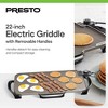 Presto 22-Inch Electric Griddle with Removable Handles, Nonstick Ceramic Cooking Surface for Easy Cleaning and Adjustable Temperature Control - 2 of 4