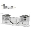 102" 2 in 1 Wooden Rabbit Hutch, Double Main House Pet Playpen, Large Bunny House Enclosure for Indoor/Outdoor with 2 Run Boxes - 3 of 4