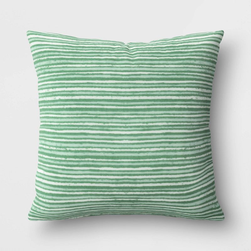 15"x15" Striped Square Outdoor Throw Pillow - Room Essentials™, 1 of 6