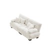 JUJABU Chenille Loveseat Sofa with 2 Lumbar pillows and 2 throw pillows  for Living Rooms - 2 of 4