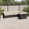 vidaXL Garden Sofa Set Black Poly Rattan 9 Piece Set Adjustable Feet - 2 of 4