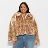 Women's Faux Fur Jacket - Wild Fable™ Tan Deer Hide - 2 of 3