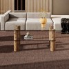 FURNIinspire Coffee Tables Modern Minimalist Double-Layer Transparent Tempered Glass Coffee Table, Wooden MDF Decorative Columns, Clear, 47"*26"*18" - 2 of 4